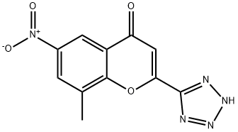 4H-1-Benzopyran-4-one, 8-methyl-6-nitro-2-(1H-tetrazol-5-yl)- 结构式