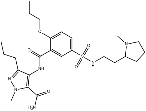 1-Methyl-4-[[5-[[[2-(1-Methyl-2-pyrrolidinyl)ethyl]aMino]sulfonyl]-2-propoxybenzoyl]aMino]-3-propyl-1H-pyrazole-5-carboxaMide Structure