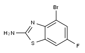 4-ブロモ-6-フルオロ-1,3-ベンゾチアゾール-2-アミン 化学構造式