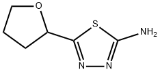 5-(テトラヒドロ-2-フラニル)-1,3,4-チアジアゾール-2-アミン 化学構造式