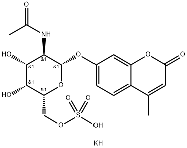 7-[[2-(乙酰氨基)-2-脱氧-6-O-磺基-BETA-D-吡喃半乳糖基]氧基]-4-甲基-2H-1-苯并吡喃-2-酮单钾盐 结构式
