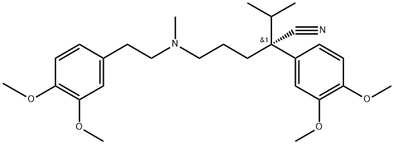 (R)-5-[(3,4-ジメトキシフェネチル)メチルアミノ]-2-(3,4-ジメトキシフェニル)-2-イソプロピルバレロニトリル 化学構造式