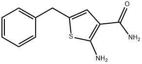 2-アミノ-5-ベンジルチオフェン-3-カルボキサミド 化学構造式