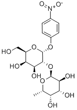 4-Nitrophenyl 2-O-(a-L-Fucopyranosyl)-a-D-galactopyranoside Struktur