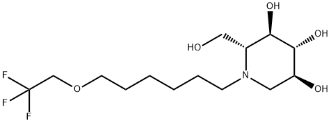 N-(7-Oxa-9,9,9-trifluorononyl)deoxynojirimycin, 383417-50-3, 结构式