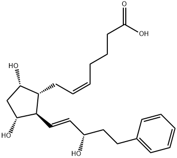(5Z,13E,15S)-9α,11α,15-トリヒドロキシ-17-フェニル-18,19,20-トリノルプロスタ-5,13-ジエン-1-酸 化学構造式
