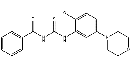 N - ((2-甲氧基-5-吗啉代苯基)硫代氨基甲酰基)苯甲酰胺,383870-86-8,结构式