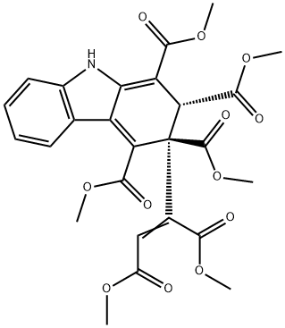 (E)-2-[3,9-Dihydro-1,2,3,4-tetrakis(methoxycarbonyl)-2H-carbazol-3-yl]-2-butenedioic acid dimethyl ester Struktur