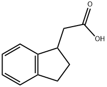 2,3-ジヒドロ-1H-インデン-1-イル酢酸 化学構造式