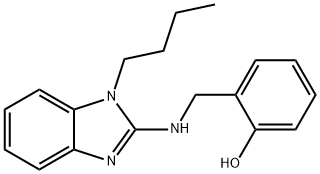 2-{[(1-ブチル-1H-ベンズイミダゾール-2-イル)アミノ]メチル}フェノール 化学構造式