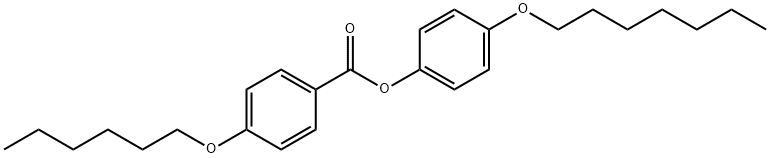 p-(ヘプチルオキシ)フェニルp-(ヘキシルオキシ)ベンゾアート 化学構造式