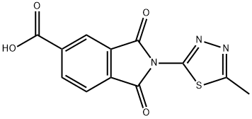 2-(5-メチル-1,3,4-チアジアゾール-2-イル)-1,3-ジオキソイソインドリン-5-カルボン酸 化学構造式