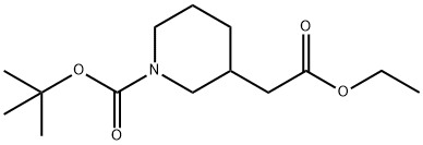 乙基-BOC-3-哌啶-乙酸 结构式