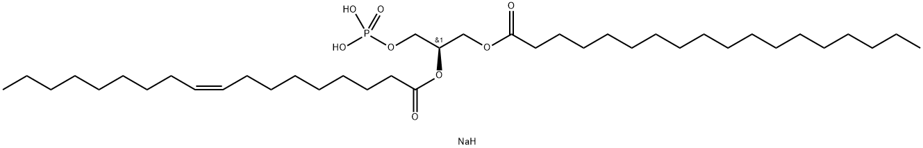 1-STEAROYL-2-OLEOYL-SN-GLYCERO-3-PHOSPHATE (SODIUM SALT);18:0-18:1 PA, 384833-24-3, 结构式