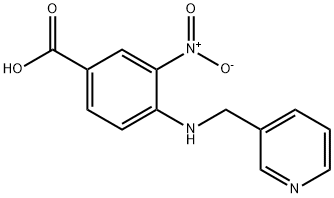 3-nitro-4-[(pyridin-3-ylmethyl)amino]benzoic acid 化学構造式