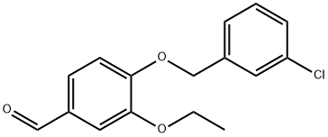 4-[(3-クロロベンジル)オキシ]-3-エトキシベンズアルデヒド 化学構造式