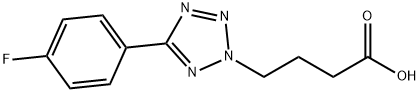 4-[5-(4-フルオロフェニル)-2H-テトラゾール-2-イル]ブタン酸 化学構造式
