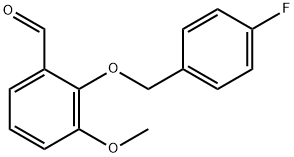 2-[(4-フルオロベンジル)オキシ]-3-メトキシベンズアルデヒド 化学構造式
