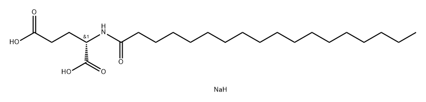 sodium hydrogen N-(1-oxooctadecyl)-L-glutamate Struktur