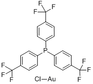クロロ[トリス(PARA-トリフルオロメチルフェニル)ホスフィン]金(I) 化学構造式