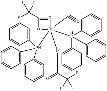 CARBONYLBIS(TRIFLUOROACETATO)BIS(TRIPHENYLPHOSPHINE)RUTHENIUM (II)METHANOL ADDUCT Struktur