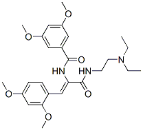N-[2-(Diethylamino)ethyl]-2-(3,5-dimethoxybenzoylamino)-3-(2,4-dimethoxyphenyl)propenamide Struktur