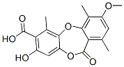 8-Hydroxy-3-methoxy-1,4,6-trimethyl-11-oxo-11H-dibenzo[b,e][1,4]dioxepin-7-carboxylic acid 结构式