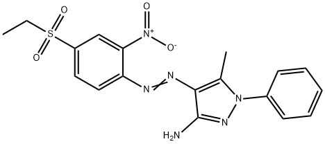4-[[4-(エチルスルホニル)-2-ニトロフェニル]アゾ]-5-メチル-1-フェニル-1H-ピラゾール-3-アミン 化学構造式