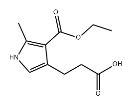 3-(4-(乙氧基羰基)-5-甲基-1H-吡咯-3-基)丙酸, 38664-16-3, 结构式