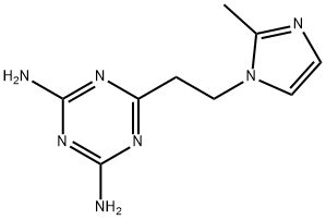 2,4-ジアミノ-6-[2-(2-メチル-1-イミダゾリル)エチル]-1,3,5-トリアジン 化学構造式