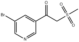1-(5-溴吡啶-3-基)-2-(甲砜)乙酮, 386715-50-0, 结构式