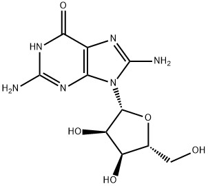 8-氨基鸟嘌呤核苷,3868-32-4,结构式