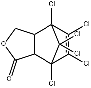 4,5,6,7,8,8-ヘキサクロロ-3a,4,7,7a-テトラヒドロ-4,7-メタノイソベンゾフラン-1(3H)-オン 化学構造式