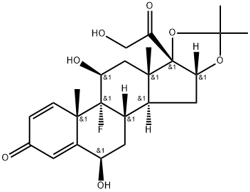 (6,11,16a)-9-Fluoro-6,11,21-trihydroxy-16,17-[(1-methylethylidene)bis(oxy)]-pregna-1,4-diene-3,20-dione Structure