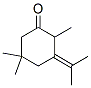 2,5,5-トリメチル-3-(1-メチルエチリデン)-1-シクロヘキサノン 化学構造式