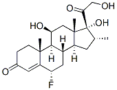 6alpha-fluoro-11beta,17,21-trihydroxy-16alpha-methylpregn-4-ene-3,20-dione Struktur