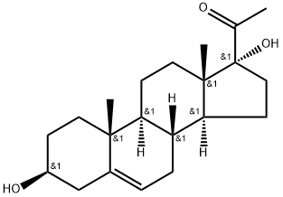 3β,17-ジヒドロキシ-5β-プレグナ-5-エン-20-オン 化学構造式