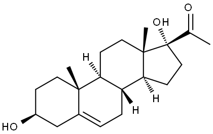 17α-羟基妊娠烯醇酮 结构式