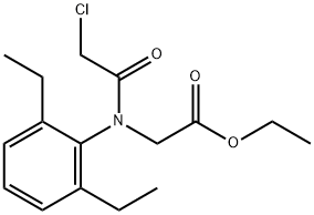 N-(クロロアセチル)-N-(2,6-ジエチルフェニル)アミノ酢酸エチル 化学構造式
