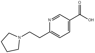 6-[2-(ピロリジン-1-イル)エチル]ピリジン-3-カルボン酸 化学構造式