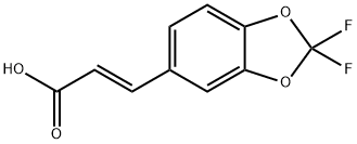 3-(2,2-ジフルオロ-1,3-ベンゾジオキソール-5-イル)-(2E)-プロペン酸 化学構造式