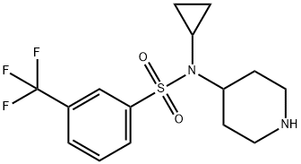 N-CYCLOPROPYL-N-PIPERIDIN-4-YL-3-(TRIFLUOROMETHYL)BENZENESULFONAMIDE
 Struktur