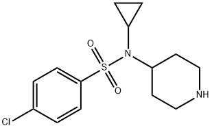4-CHLORO-N-CYCLOPROPYL-N-PIPERIDIN-4-YLBENZENESULFONAMIDE
 Structure