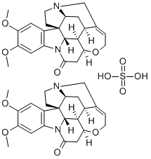 ブルシン硫酸塩N水和物 化学構造式