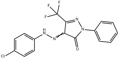 (Z)-4-(2-(4-CHLOROPHENYL)HYDRAZONO)-1-PHENYL-3-(TRIFLUOROMETHYL)-1H-PYRAZOL-5(4H)-ONE Structure