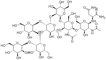 MANNOPENTAOSE-DI(N-ACETYL-D-GLUCOSAMINE)-ASPARAGINE Structure