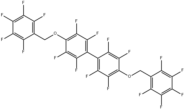 2,2',3,3',5,5',6,6'-オクタフルオロ-4,4'-ビス[(ペンタフルオロフェニル)メトキシ]-1,1'-ビフェニル 化学構造式