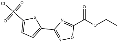 ETHYL 3-[5-(CHLOROSULFONYL)-2-THIENYL]-1,2,4-OXADIAZOLE-5-CARBOXYLATE Struktur