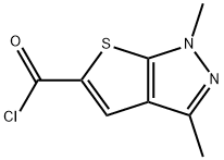 1,3-二甲基-1H-噻吩[2,3-C]吡唑-5-碳酰氯, 388088-75-3, 结构式