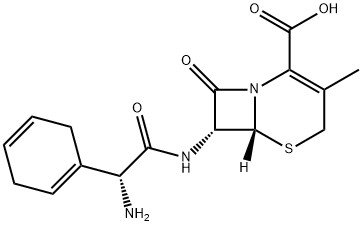 (6R-(6alpha,7))-((Amino-1,4-cyclohexadien-1-ylacetyl)amino)-3-methyl-8-oxo-5-thia-1-azabicyclo[4.2.0]oct-2-ene-2-carboxylic acid Structure